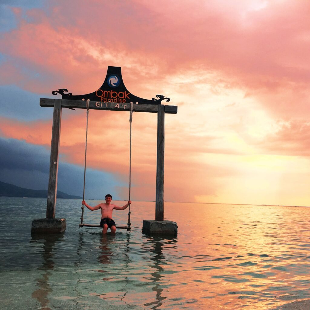 Gili trawangan tour, and explore gili air with sunset swing views