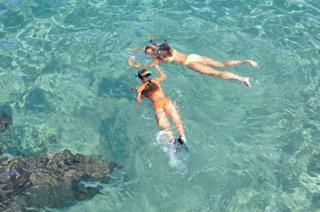 snorkeling, water, bright, holiday, to dive, blue, sea, snorkel, diving mask, girls, pleasure, water fun, children, bikini, nature, flippers, sisters, snorkeling, snorkeling, snorkeling, snorkeling, snorkeling, snorkel